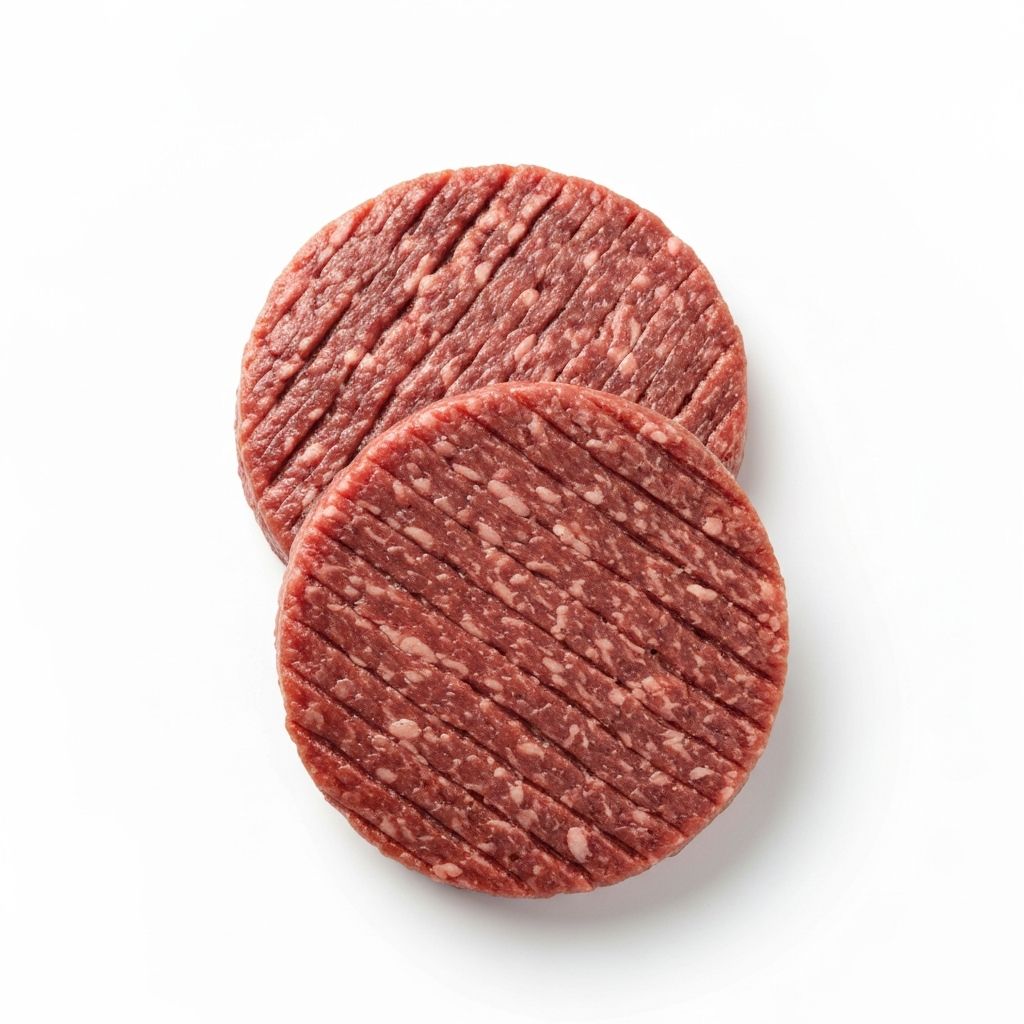 Chiftele burger de Black Angus pe tavă de lemn închis